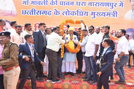 *मुख्यमंत्री श्री विष्णु देव साय के नारायणपुर जिले में प्रथम आगमन पर आत्मीय स्वागत*