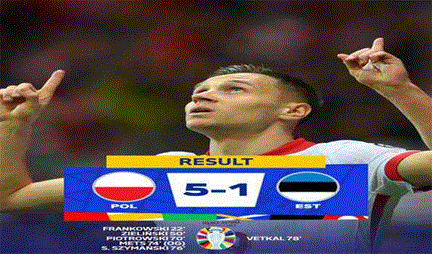 *यूईएफए यूरो क्वालीफायर में पोलैंड ने एस्टोनिया को हराया*