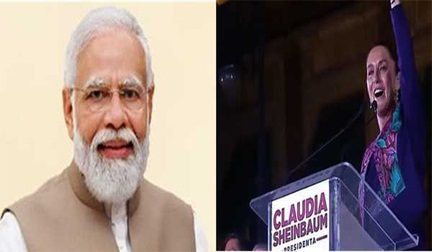 *मोदी ने मेक्सिको में पहली महिला राष्ट्रपति बनी क्लाउडिया शिनबाम को दी बधाई*