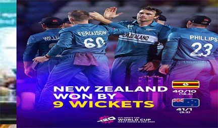 *न्यूजीलैंड ने युगांडा को नौ विकेट से रौंदा*