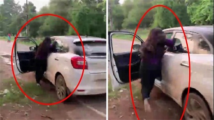 *पत्नी को चलती कार से घसीटा, बाल-बाल बची…*
