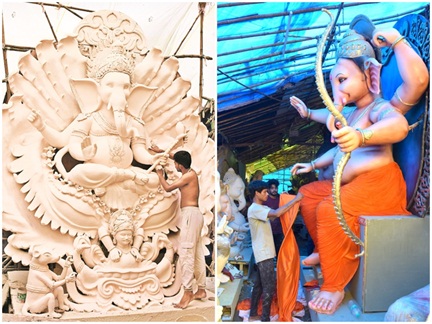 *रायपुर,65 फीट होगी ऊंचाई, गणेश उत्‍सव की तैयारी में जुटे लोग*