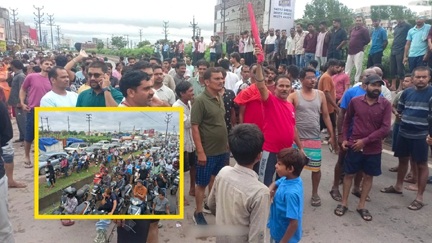 *नगर निगम के विरोध में हाइवे पर उतरें लोग, लगा लंबा जाम*