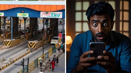 *CG में घर में खड़ी गाड़ी पर लगा टोल टैक्स*