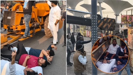 *रायपुर में चौपाटी की शिफ्टिंग के विरोध में क्रेन के सामने लेटे कांग्रेसी*