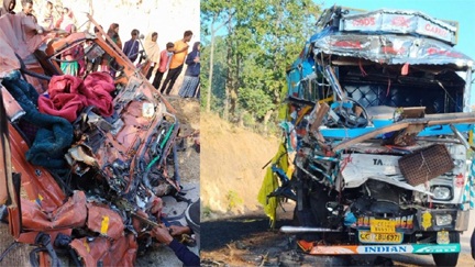 *दर्दनाक सड़क हादसा: दो ट्रकों की आपस में भिड़ंत, दोनों ड्राइवरों की मौके पर हुई मौत…*